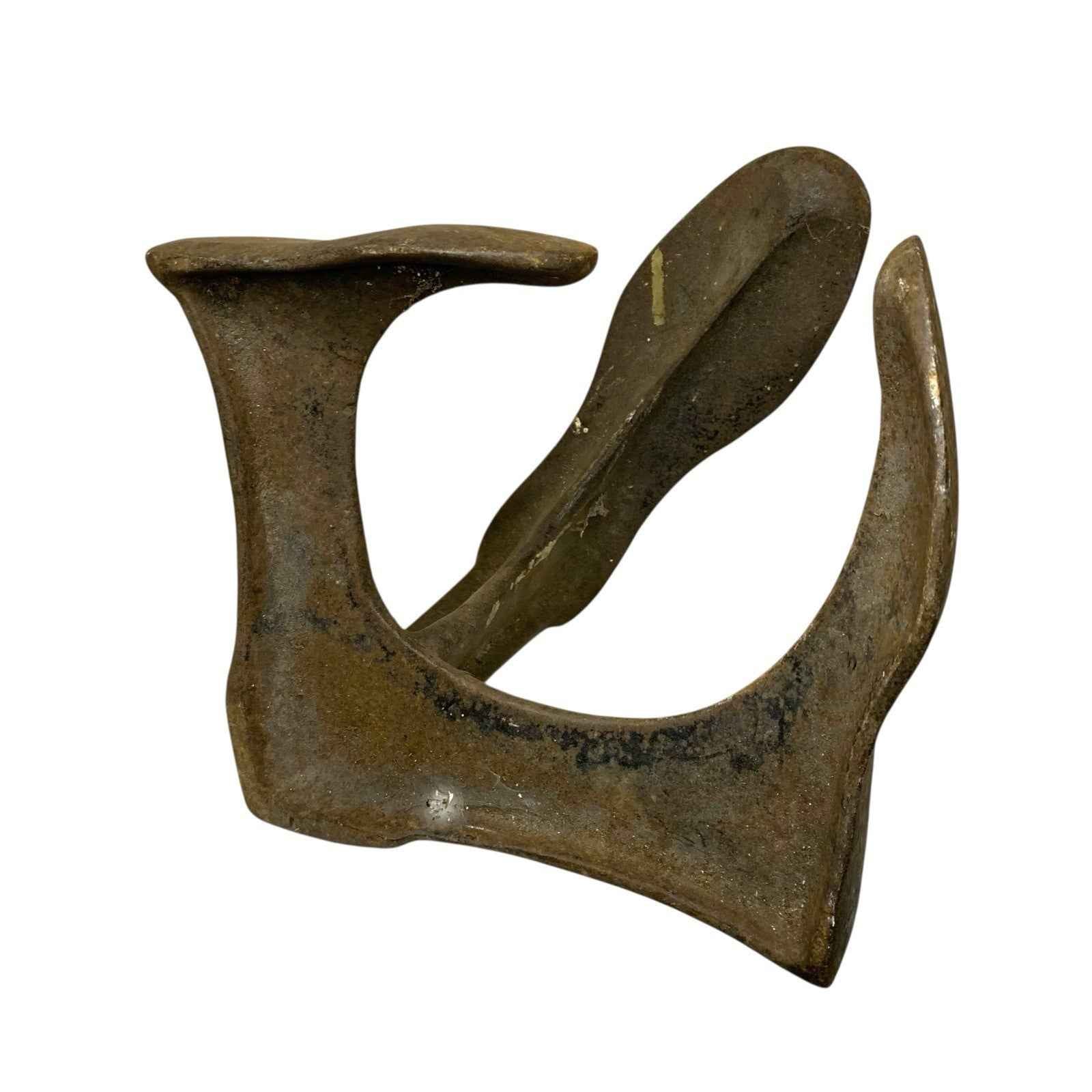 Antique Cast Iron Cobblers Anvils Three Foot Shoe Maker Tools Rustic Decor Pair