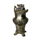 Vintage Japan Pewter Style Table Lighter Vase Pitcher Vine Detail 1960s 70