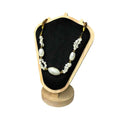 Vintage Mother of Pearl Statement Necklace White Shimmering Beads