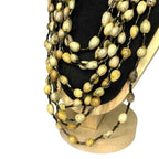 Vintage Layered 8 Strand Seed Bead Necklace Tribal Boho Natural Statement