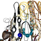 1kg Natural Ethnic Tribal Style Jewellery Bundle Mixed Lot Wood Bovine Bone