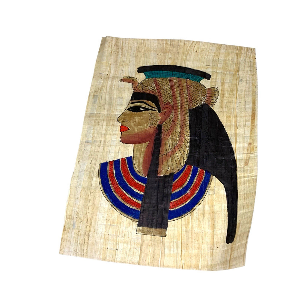5x Egyptian Papyrus Hand Paintings - Isis Hathor Nefertari Cleopatra VII Art Lot Paintings by TheVoyageBird