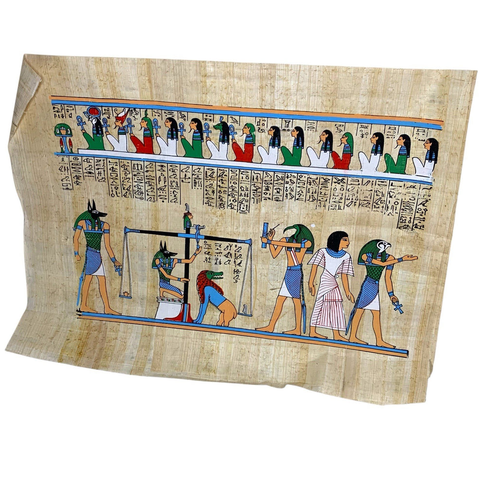 5x Egyptian Papyrus Hand Paintings - Isis Hathor Nefertari Cleopatra VII Art Lot Paintings by TheVoyageBird