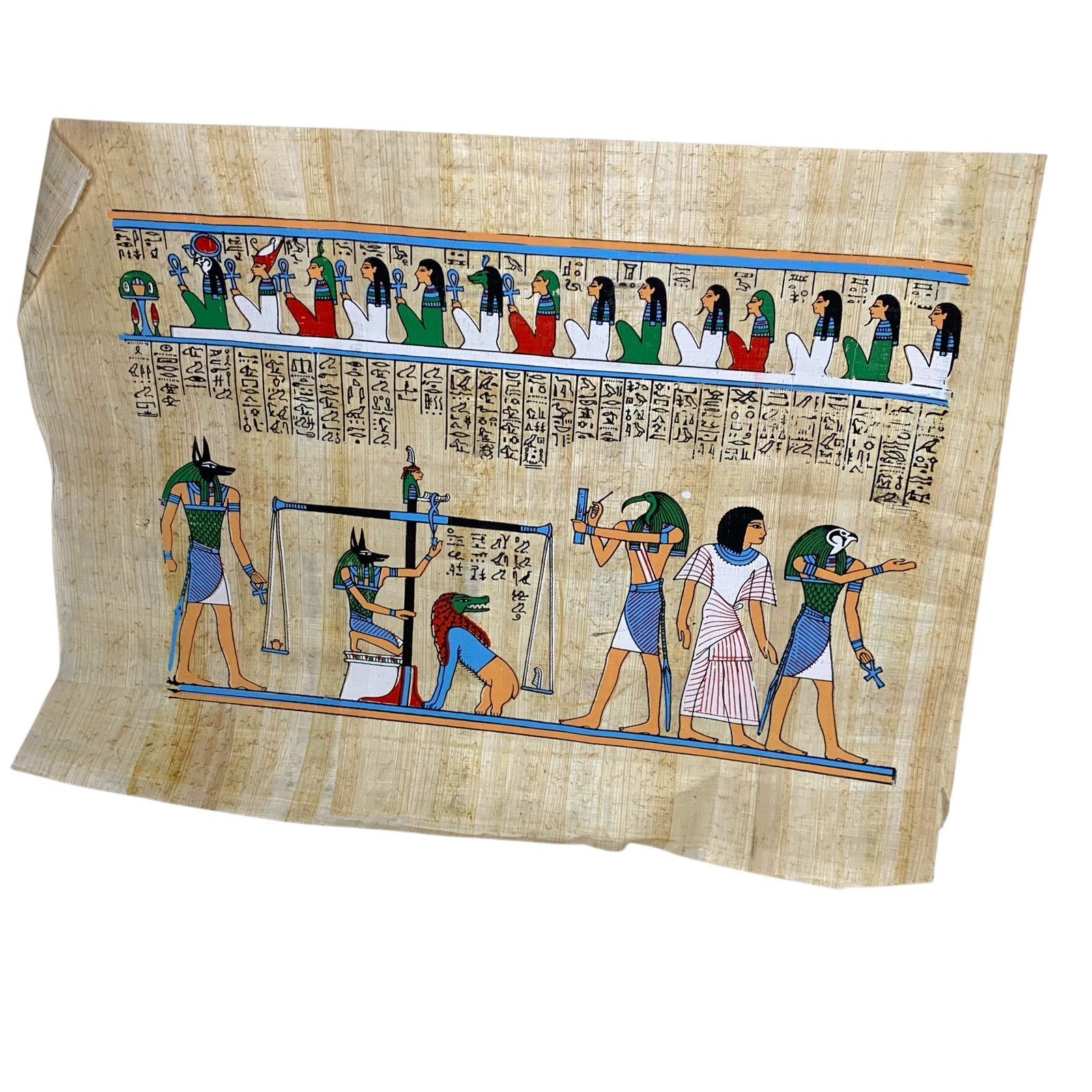 5x Egyptian Papyrus Hand Paintings - Isis Hathor Nefertari Cleopatra VII Art Lot Paintings by TheVoyageBird