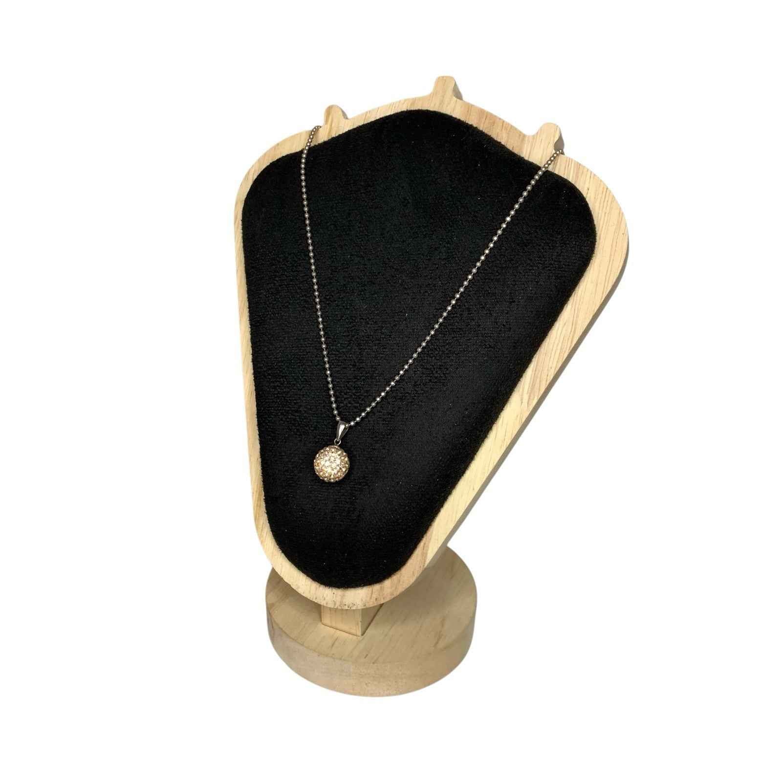 925 Sterling Silver Crystal Pavé Ball Pendant Chain Necklace Round Sparkle Gift