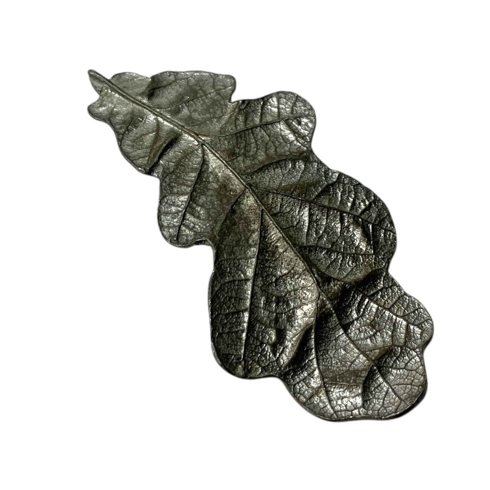 Vintage Pewter Oak Leaf Pendant for Necklace Silver Tone