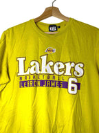Yellow Lakers NBA Basketball Lebron James 6 T-Shirt Size M