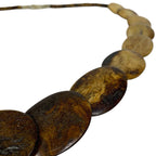 Interesting Vintage Ethnic North African Necklace - Polished Smooth Flat Beads