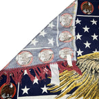 Vintage USA Bald Eagle American Flag Cotton Fabric Wall Hanging Patriotic
