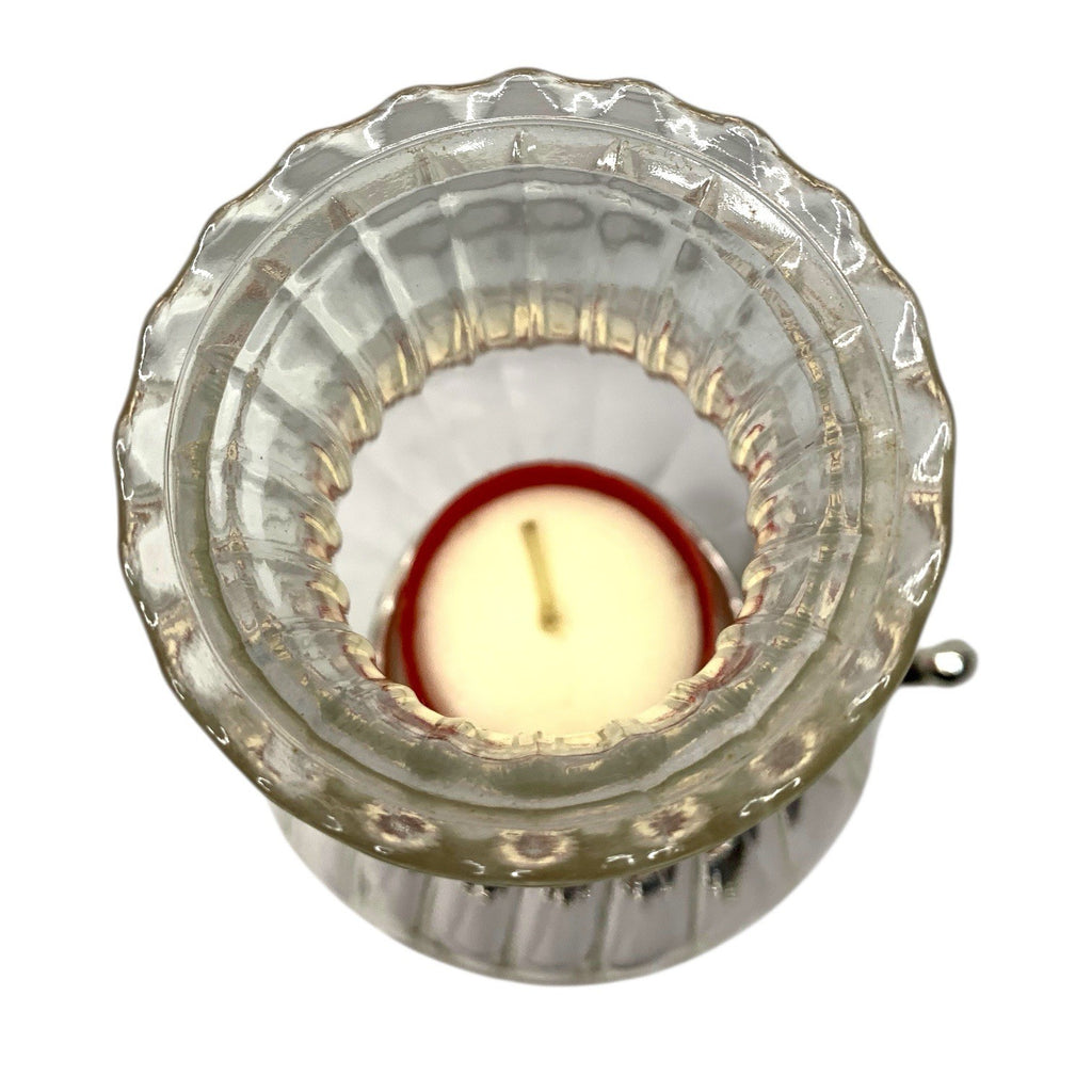 Vintage Quist Portable Lantern Hurricane Table Lamp + Candle 20cm Silver Plated