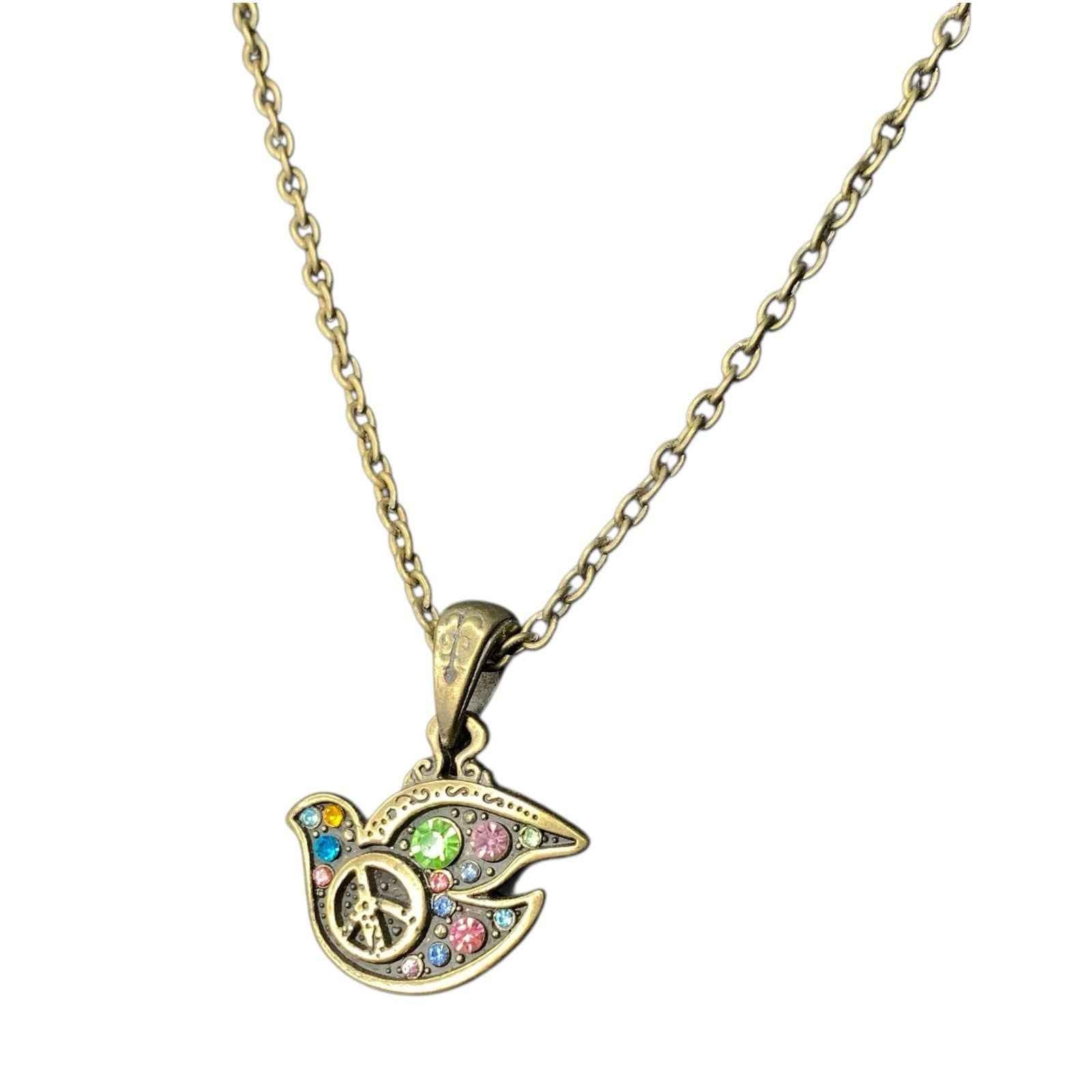 Hard Rock Cafe Necklace Rare Dove of Peace Pendant Vintage Collectible Rhineston
