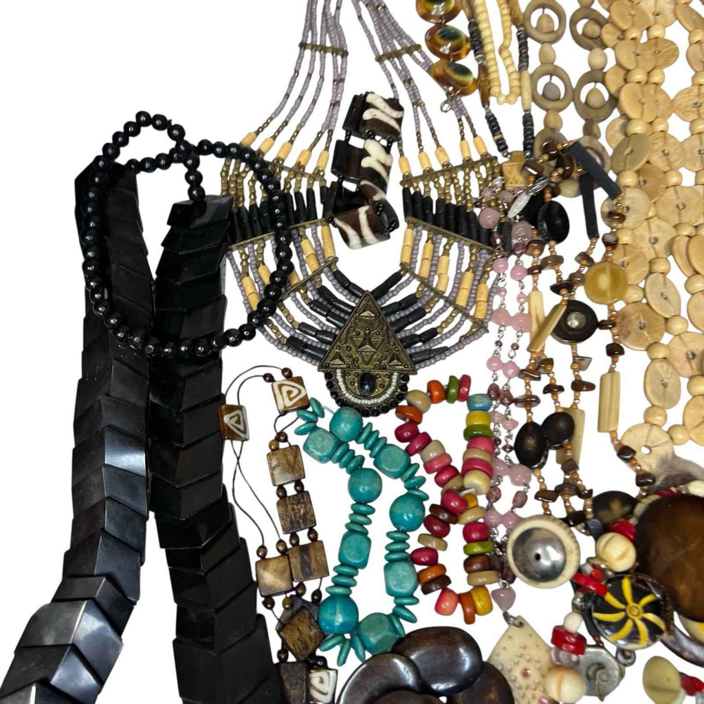 1.5kg Ethnic Tribal Jewellery Bundle Wood Bovine Bone Findings Job Lot