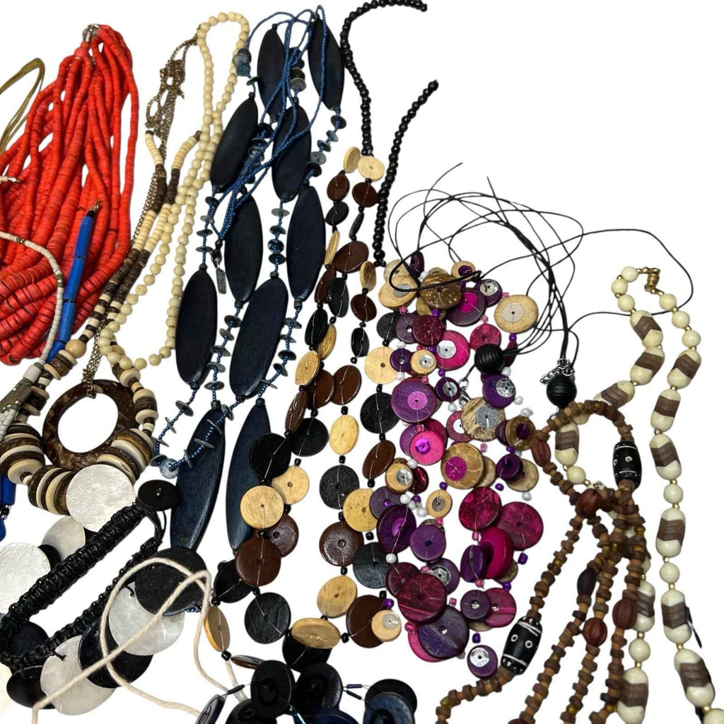 1kg Natural Ethnic Tribal Style Jewellery Bundle Mixed Lot Wood Bovine Bone