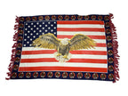 Vintage USA Bald Eagle American Flag Cotton Fabric Wall Hanging Patriotic