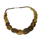 Interesting Vintage Ethnic North African Necklace - Polished Smooth Flat Beads