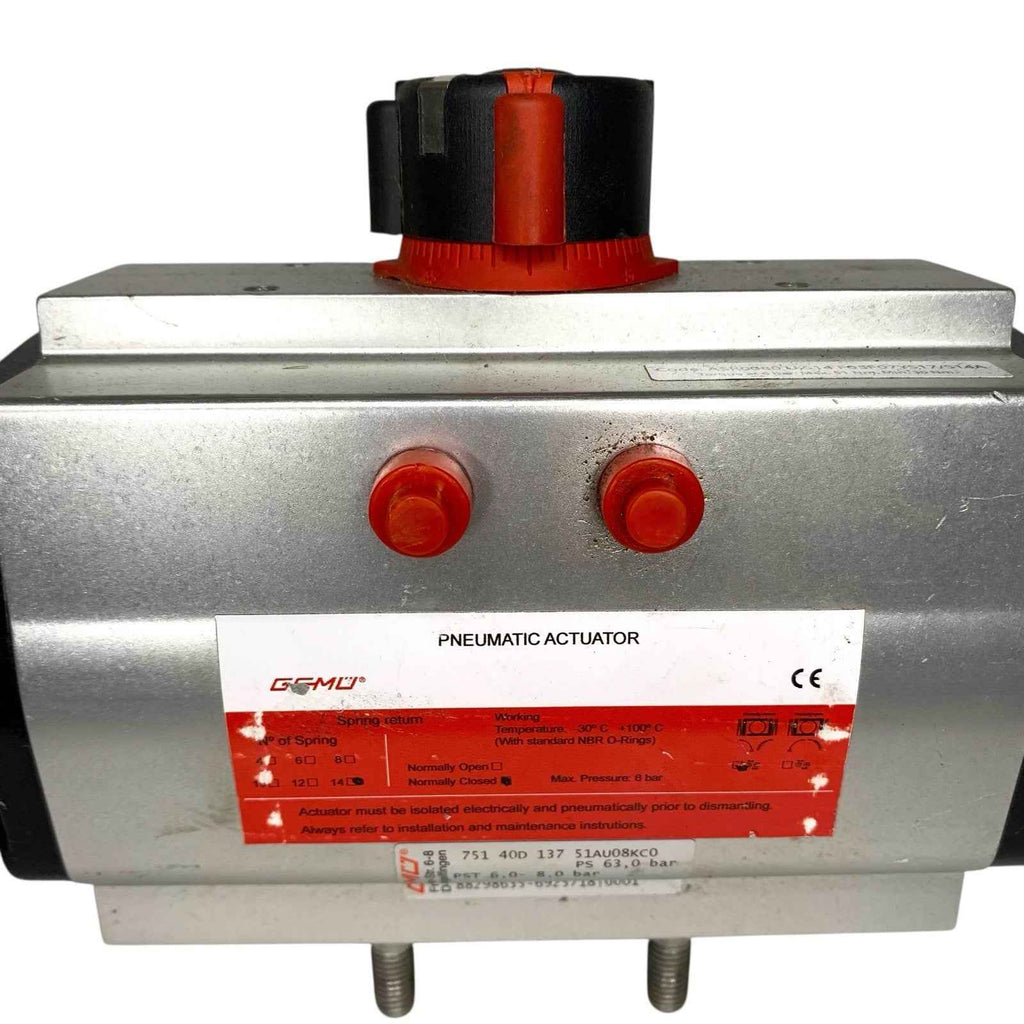 GEMU 751 Pneumatic Actuator 40D 137 – 63 Bar Max – PST 6–8 Bar Industrial Valve