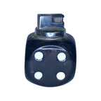 Vintage Black White Dice Table Lighter Ceramic Butane Refillable 1960s