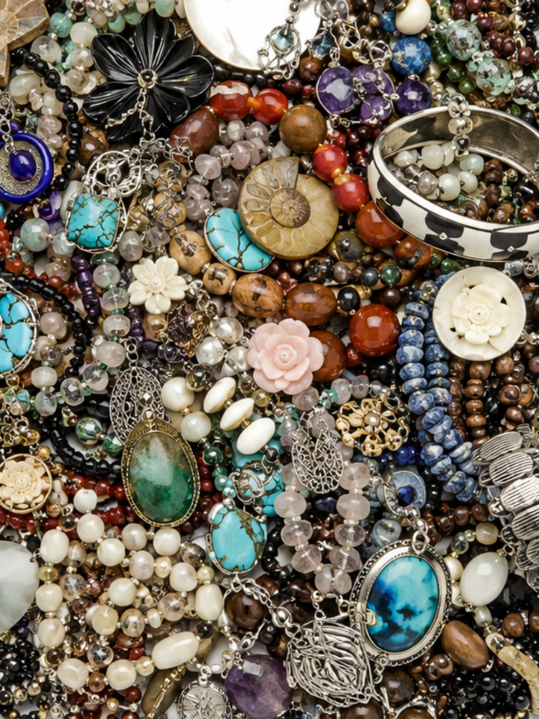 Bulk Vintage Costume Jewellery Job Lot, Raw Mixed Reseller & Craft Stock 1kg–100kg