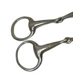 2x Eggbutt Hollow Mouth Snaffle Bits Horse Riding Equestrian Stainless Good Cond