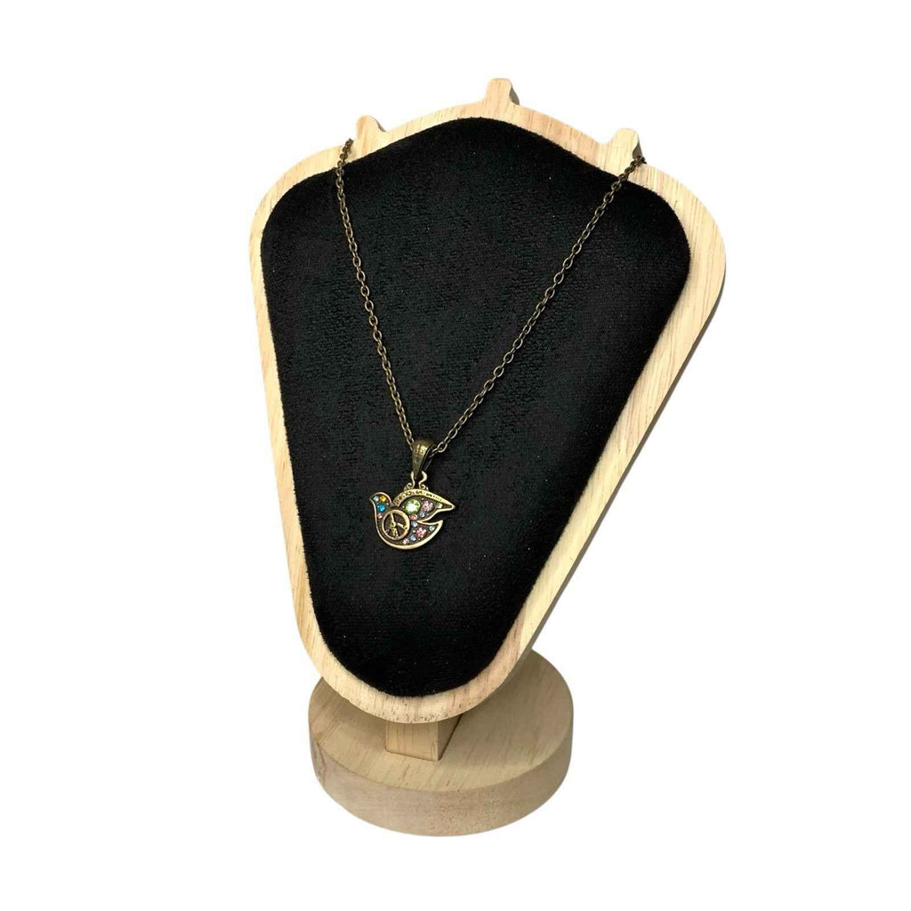 Hard Rock Cafe Necklace Rare Dove of Peace Pendant Vintage Collectible Rhineston