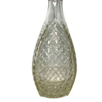 Vintage Cut Glass Decanter with Stopper Diamond Pattern 1960s