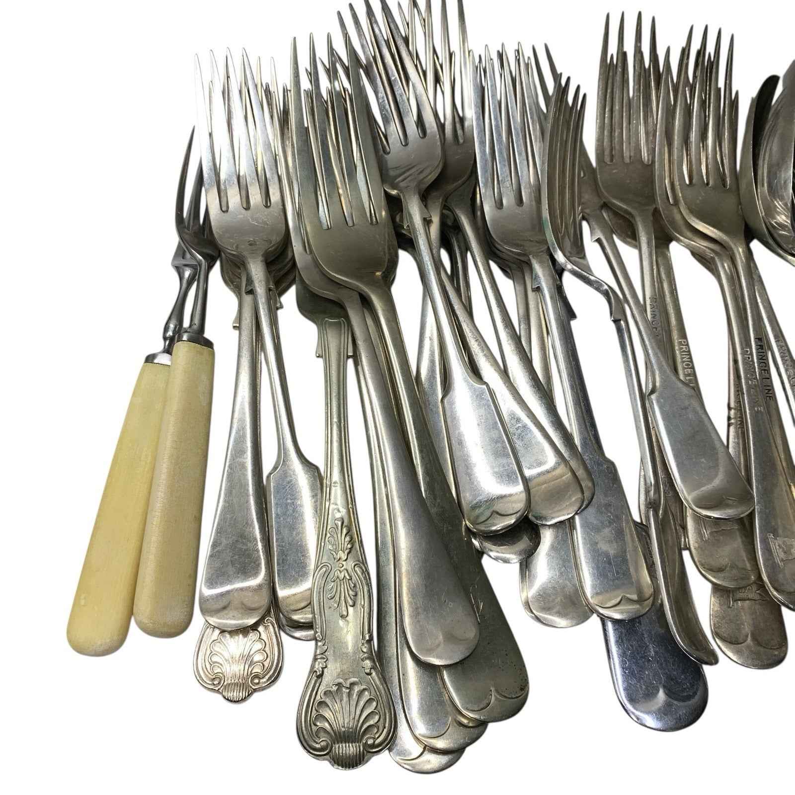 Large Bundle 62x Mixed Cutlery Silver Plated Nickel EPNS Forks Spoons Vintage