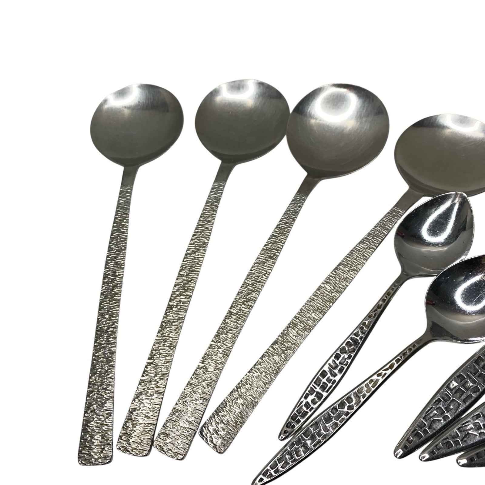 Viners Stainless Steel Cutlery Set Patterned Soup Spoons Dessert Spoons Fork x10