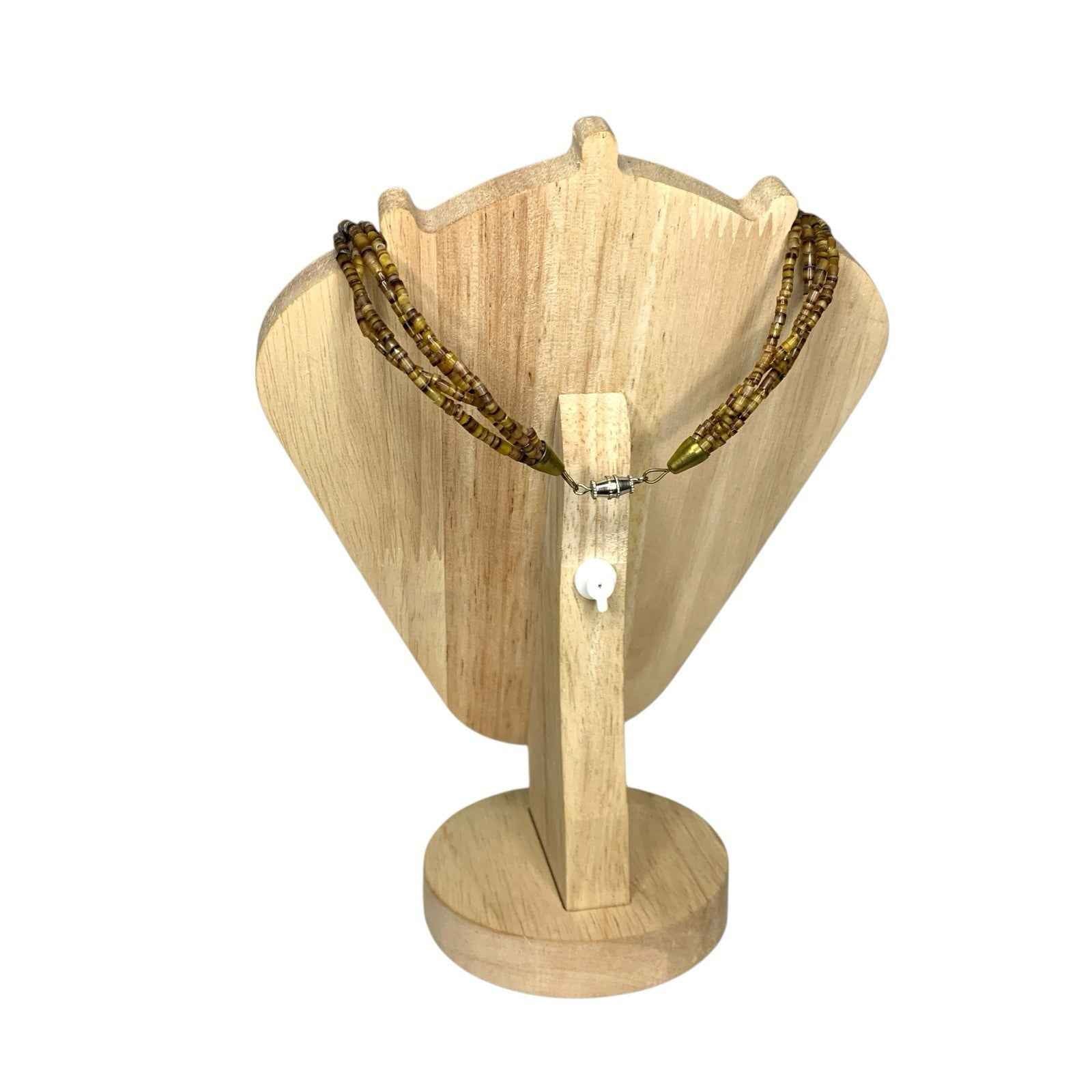 Vintage Mother of Pearl Statement Necklace White Shimmering Beads