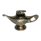 Vintage Gold Tone Brass Aladdin Genie Lamp Table Lighter Ornate Figural Japan