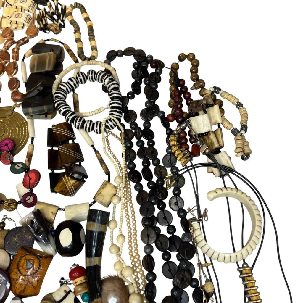 1.5kg Ethnic Tribal Jewellery Bundle Wood Bovine Bone Findings Job Lot