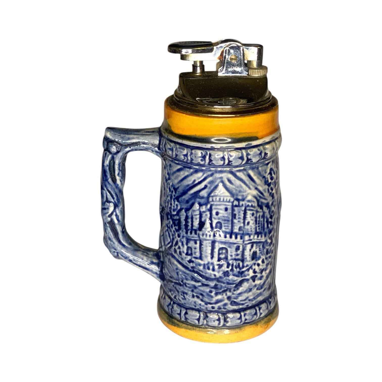 Vintage Channel Islands Condor Boat Beer Stein Gas Table Lighter Working Spark