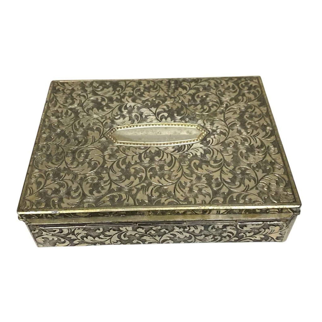 Vintage Viners Silver Plated Table Cigarette Box Made Japan Silver Plate 1960s