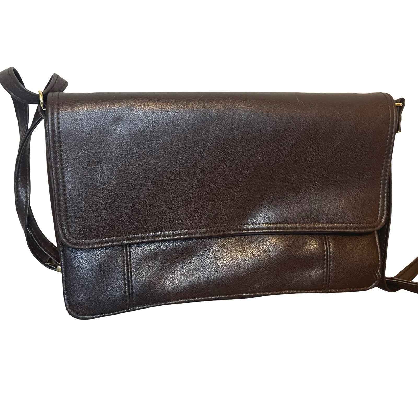 Carrie Brown Leather Clutch Crossbody Bag Ladies Handbag