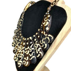 Genuine Tibetan Yak Bone Om Prayer Bead Statement Necklace