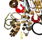 Vintage 1kg African Tribal Jewellery Bundle Carved Bovine Bone Necklaces