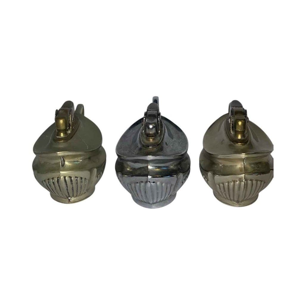 3x Mosda Period Series Silver Plated Table Lighters Gold & Silver Tone