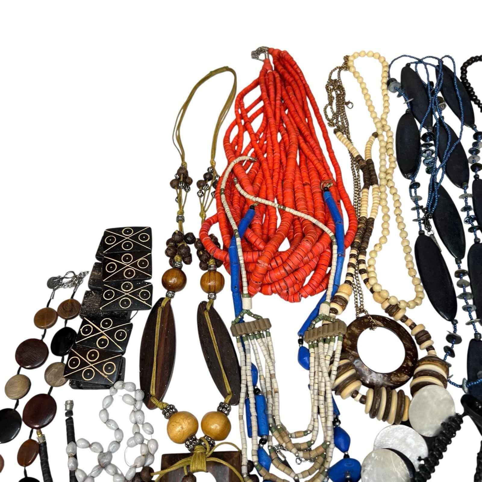 1kg Natural Ethnic Tribal Style Jewellery Bundle Mixed Lot Wood Bovine Bone