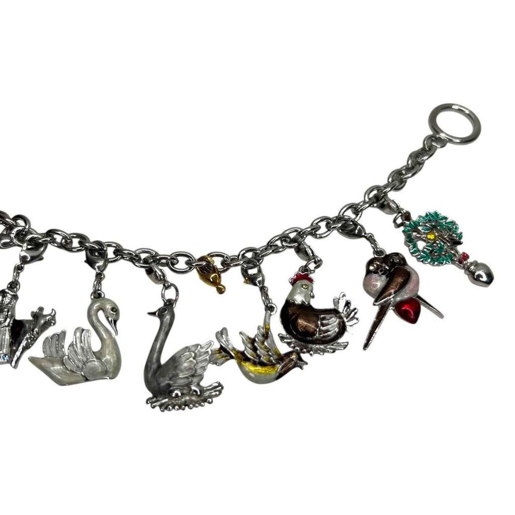 Vintage 12 Days of Christmas Charm Bracelet Enamel Holiday Jewellery - 1 Missing