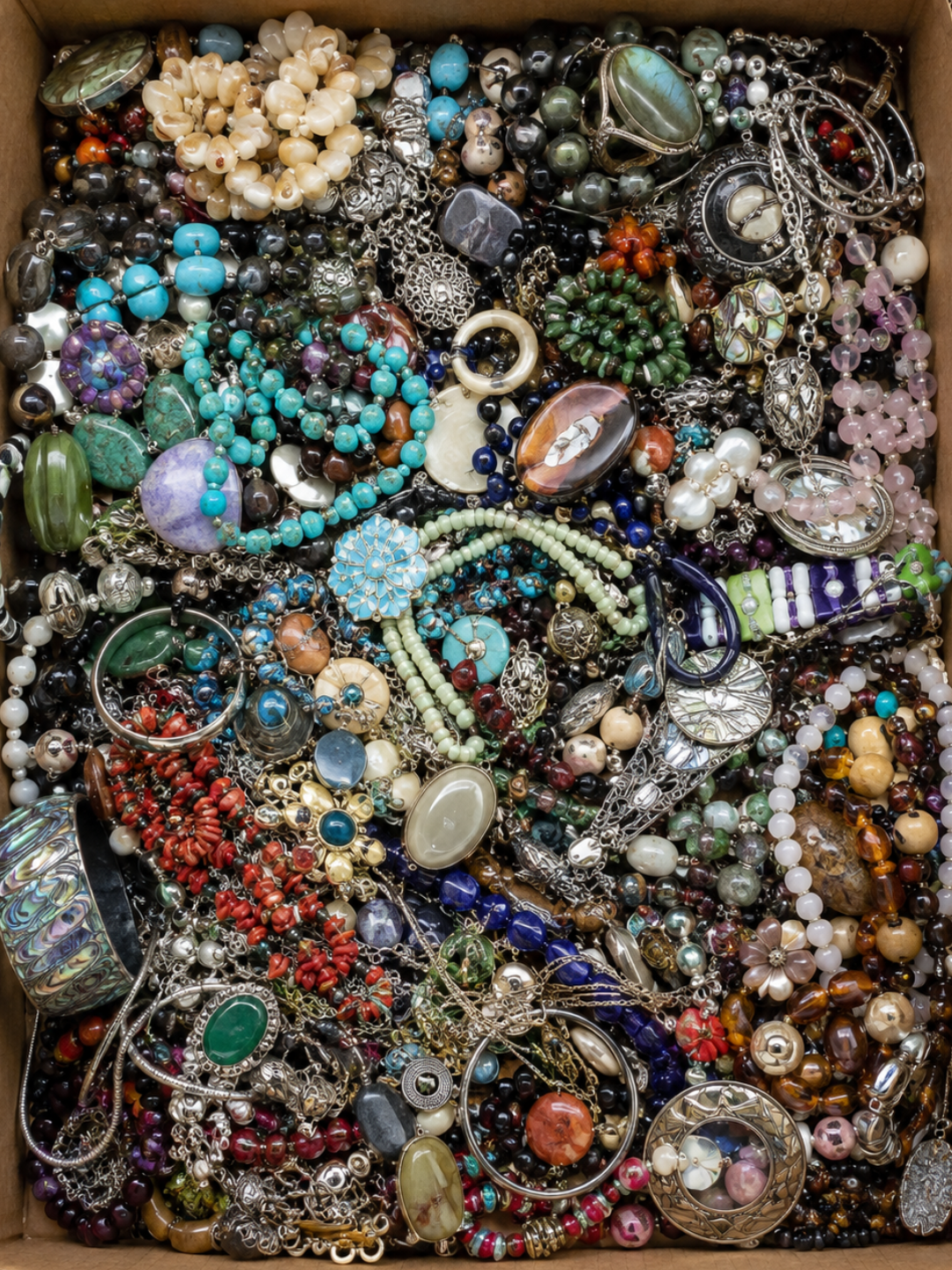 Bulk Vintage Costume Jewellery Job Lot, Raw Mixed Reseller & Craft Stock 1kg–100kg