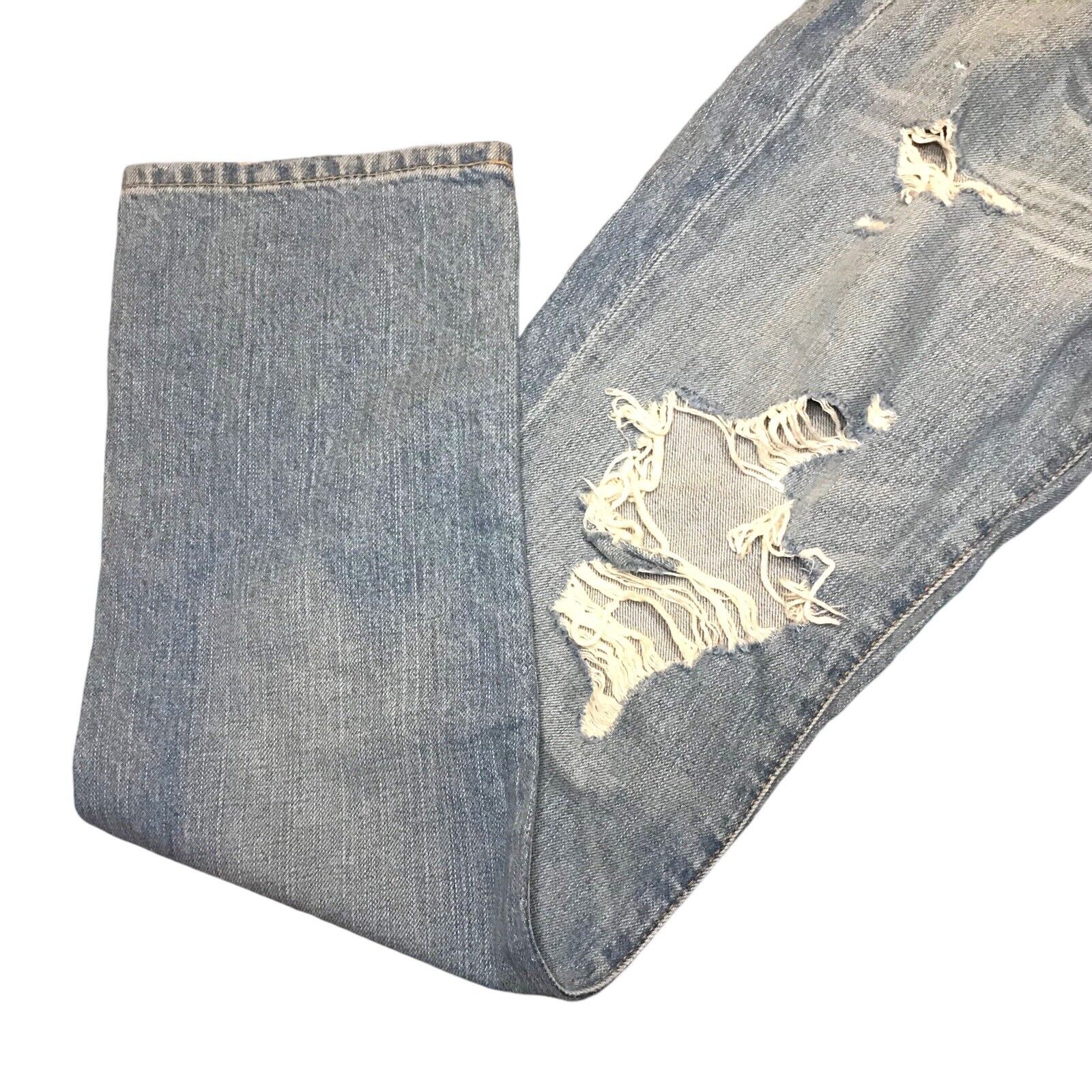 Abercrombie & Fitch Distressed Ripped Jeans Size W28 x L30 Light Blue Jeans by TheVoyageBird