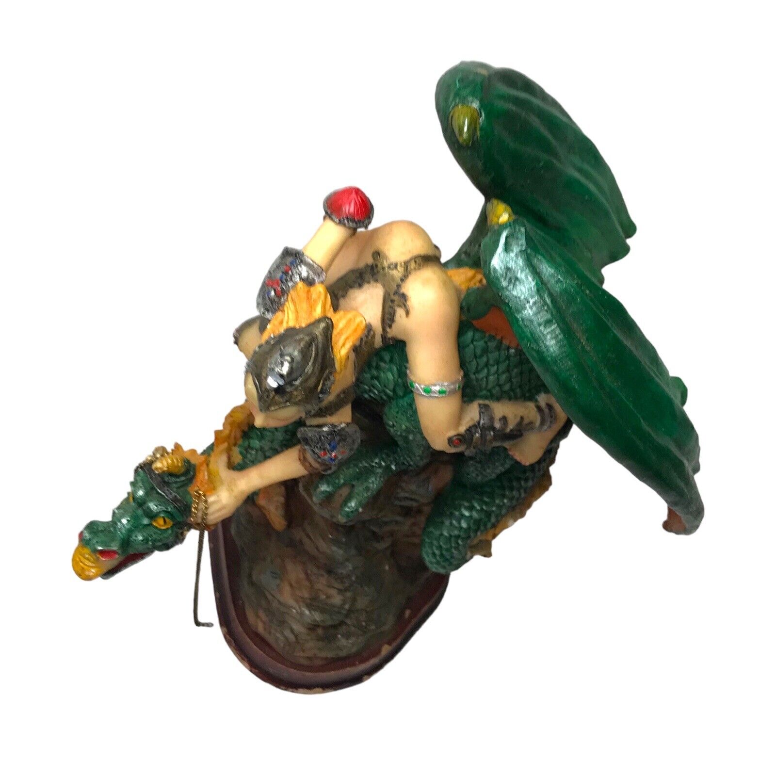 Amazonian Warrior Sitting on Green Dragon Mythical Fantasy Woman Dragon Rider Dragons by TheVoyageBird