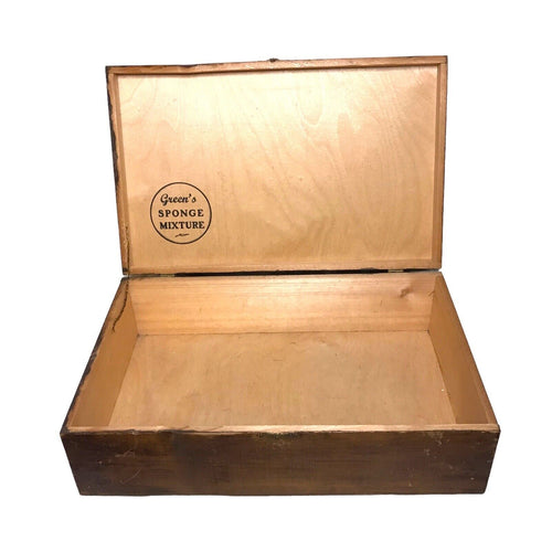 Antique Greens of Brighton Sponge Mixture - Wooden Hinged Case - Rare 1920s Tins by TheVoyageBird
