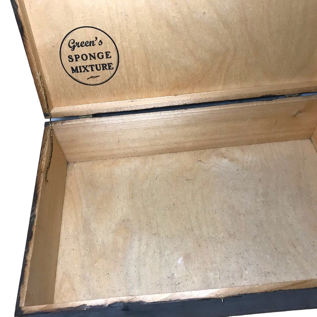 Antique Greens of Brighton Sponge Mixture - Wooden Hinged Case - Rare 1920s Tins by TheVoyageBird