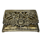 Antique Silver Plated Sunflower Stamp Case – 9x6cm Trinket Jewellery Box VGC Boxes by TheVoyageBird