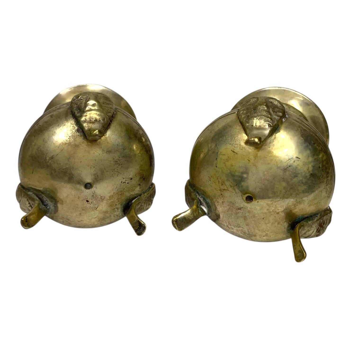 Antique Vintage Decorative EPNS Brass Footed Salt & Pepper Pots Shakers Salt & Pepper Cellars/Shakers by TheVoyageBird