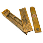 Antique Wooden Pencil Box 2 Layers Mid 19th Century With Floral Design Other Writing Equipment by TheVoyageBird