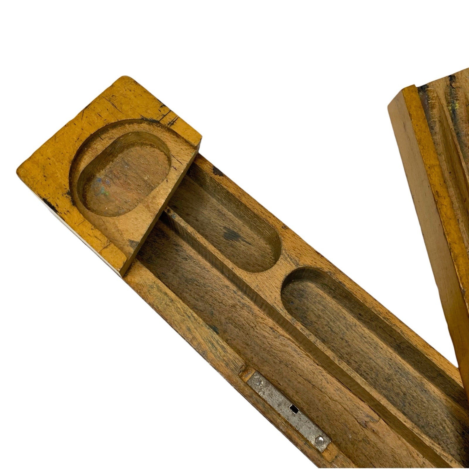 Antique Wooden Pencil Box 2 Layers Mid 19th Century With Floral Design Other Writing Equipment by TheVoyageBird