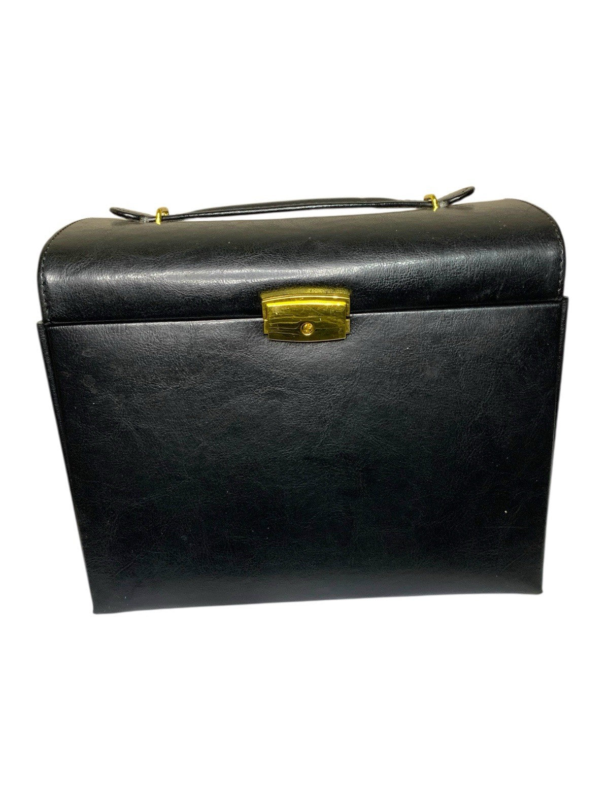 Black Faux Leather Jewellery Box 3 Drawer Storage Mirror Brass Handles Large Jewellery Boxes by TheVoyageBird