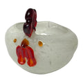 Blown Art Glass Murano Style White Rooster Chicken Hen Figure Bowl Lalique by TheVoyageBird