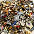 Bulk Vintage Enamel Pin Badges, Mixed Job Lots 250g-2kg
